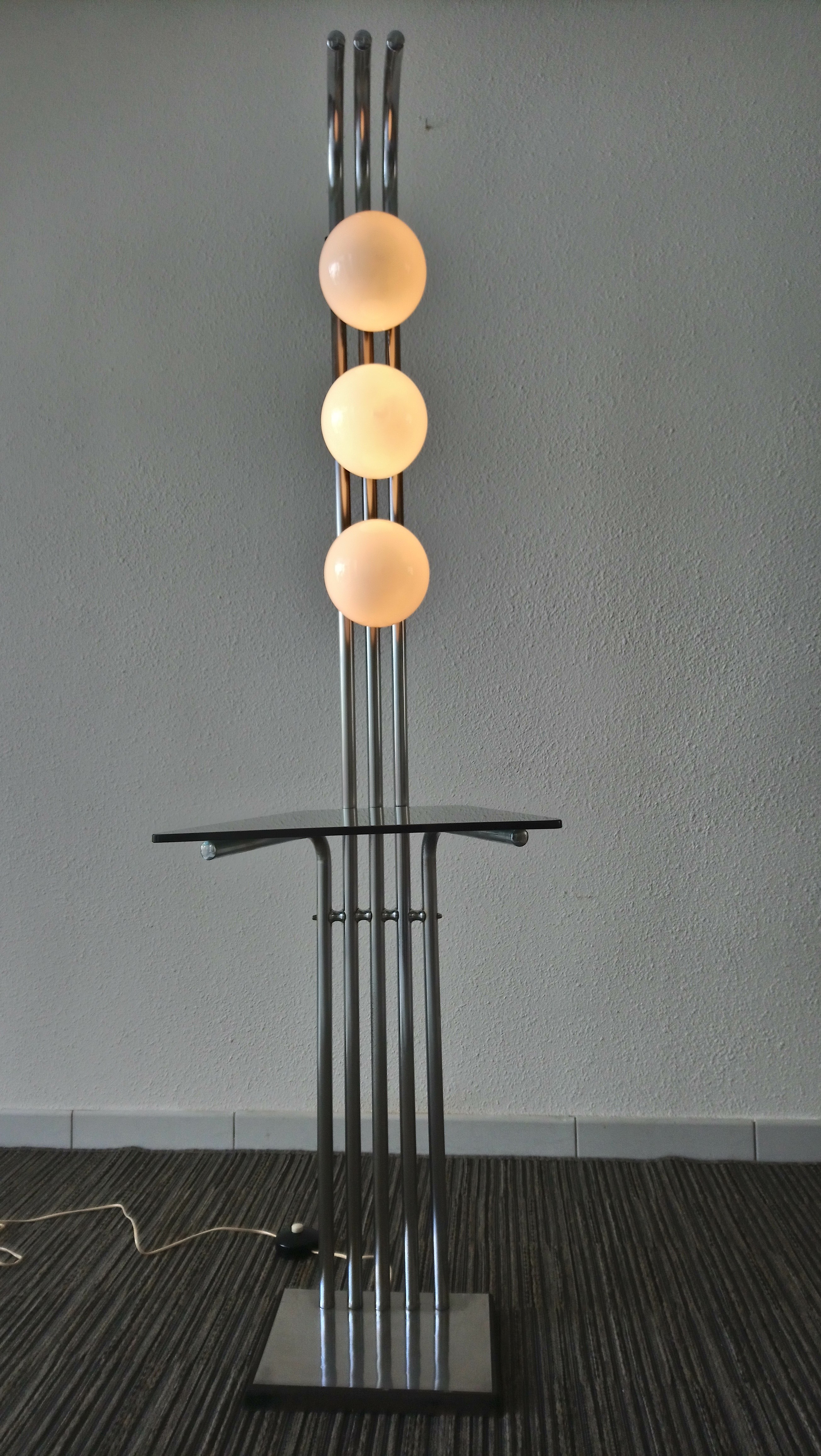 Lampadaire vintage en acier chromé pour Kamar, 1970