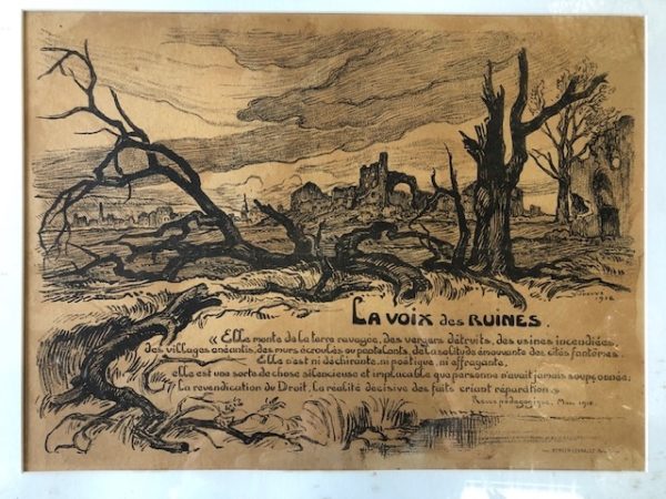 lithogravure la Voix des ruines Victor Prouvé