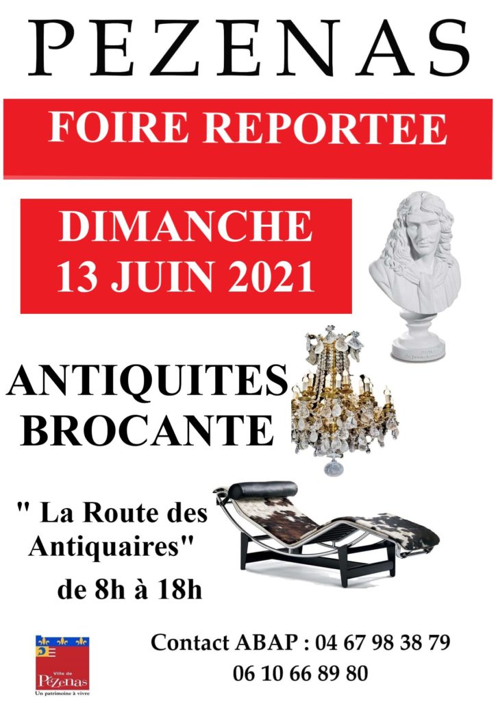 Les brocanteurs et antiquaires de Pézenas (Hérault) organisent leur grand déballage de printemps le dimanche 13 juin 2021