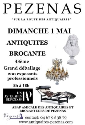 Les brocanteurs et antiquaires de Pézenas (Hérault) organisent leur grand déballage de printemps le dimanche 1er mai 2022