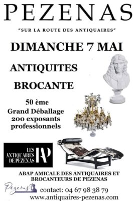 Les brocanteurs et antiquaires de Pézenas (Hérault) organisent leur grand déballage de printemps le dimanche 7 mai 2023