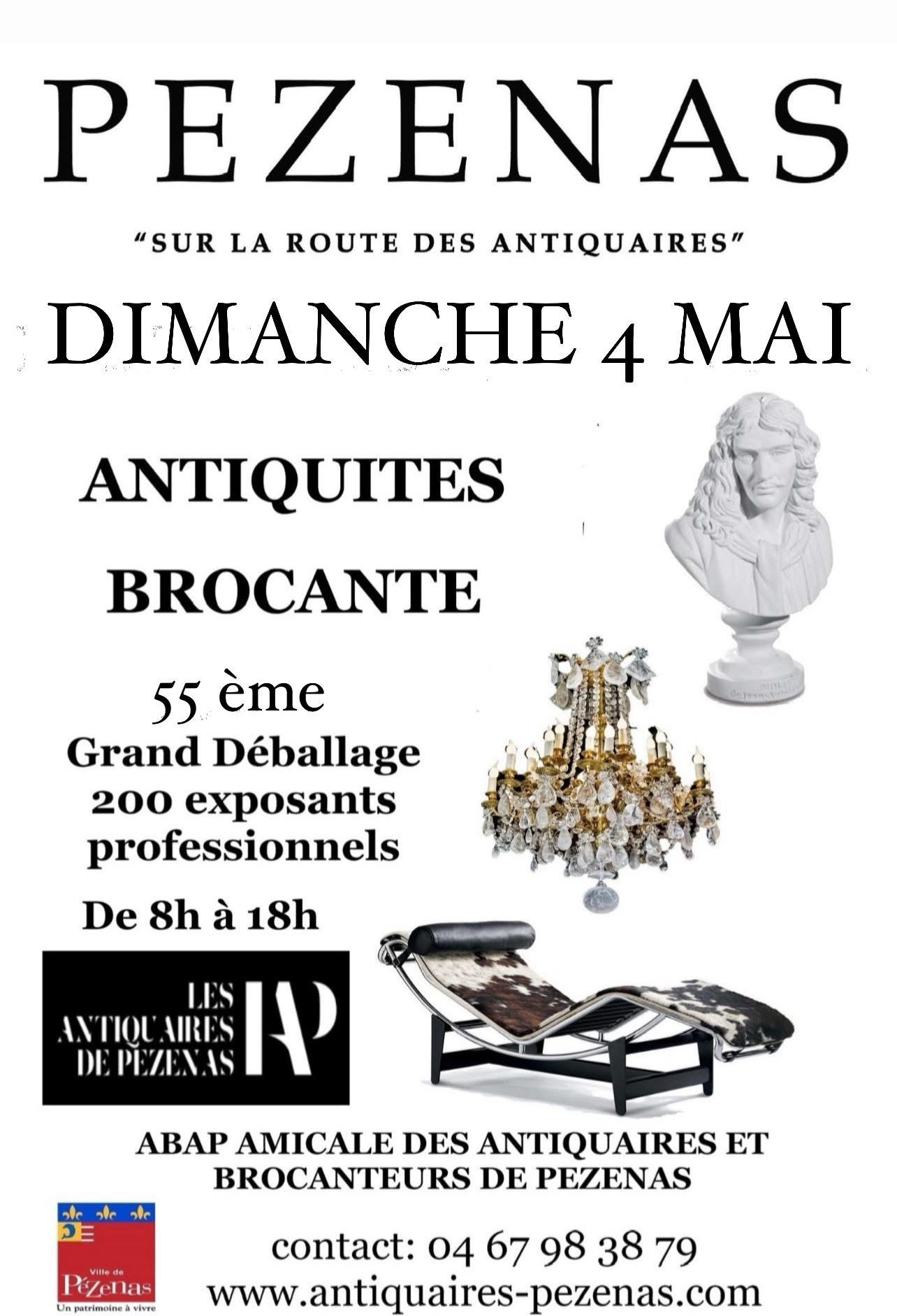 Les brocanteurs et antiquaires de Pézenas (Hérault) organisent leur grand déballage de printemps le dimanche 4 mai 2025